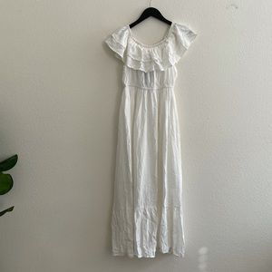 Anna-Kaci White Ruffle Maxi Dress Sz M